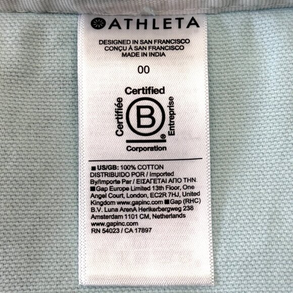 Athleta Canvas Shopping Tote Bag with 2 Handles Blue Ombre with White Logo - Picture 6 of 8